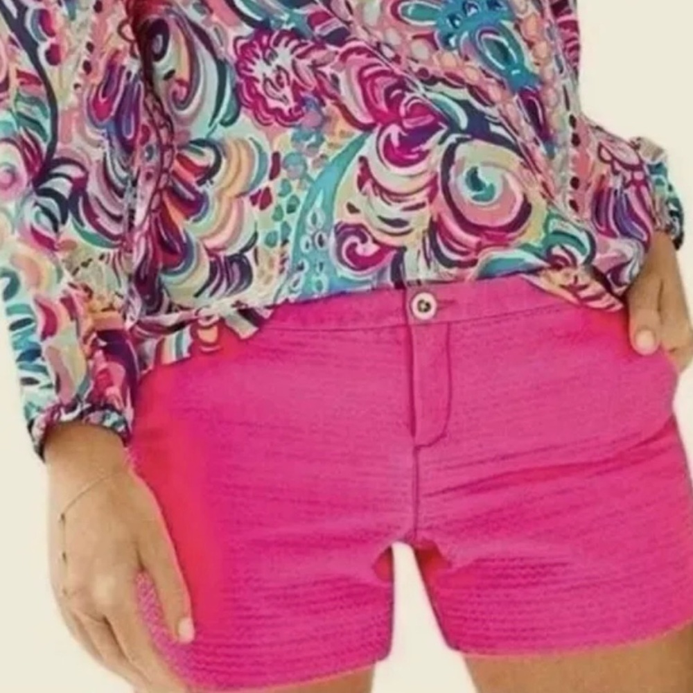 Lilly Pulitzer Hot Pink Adie Textured Shorts 4